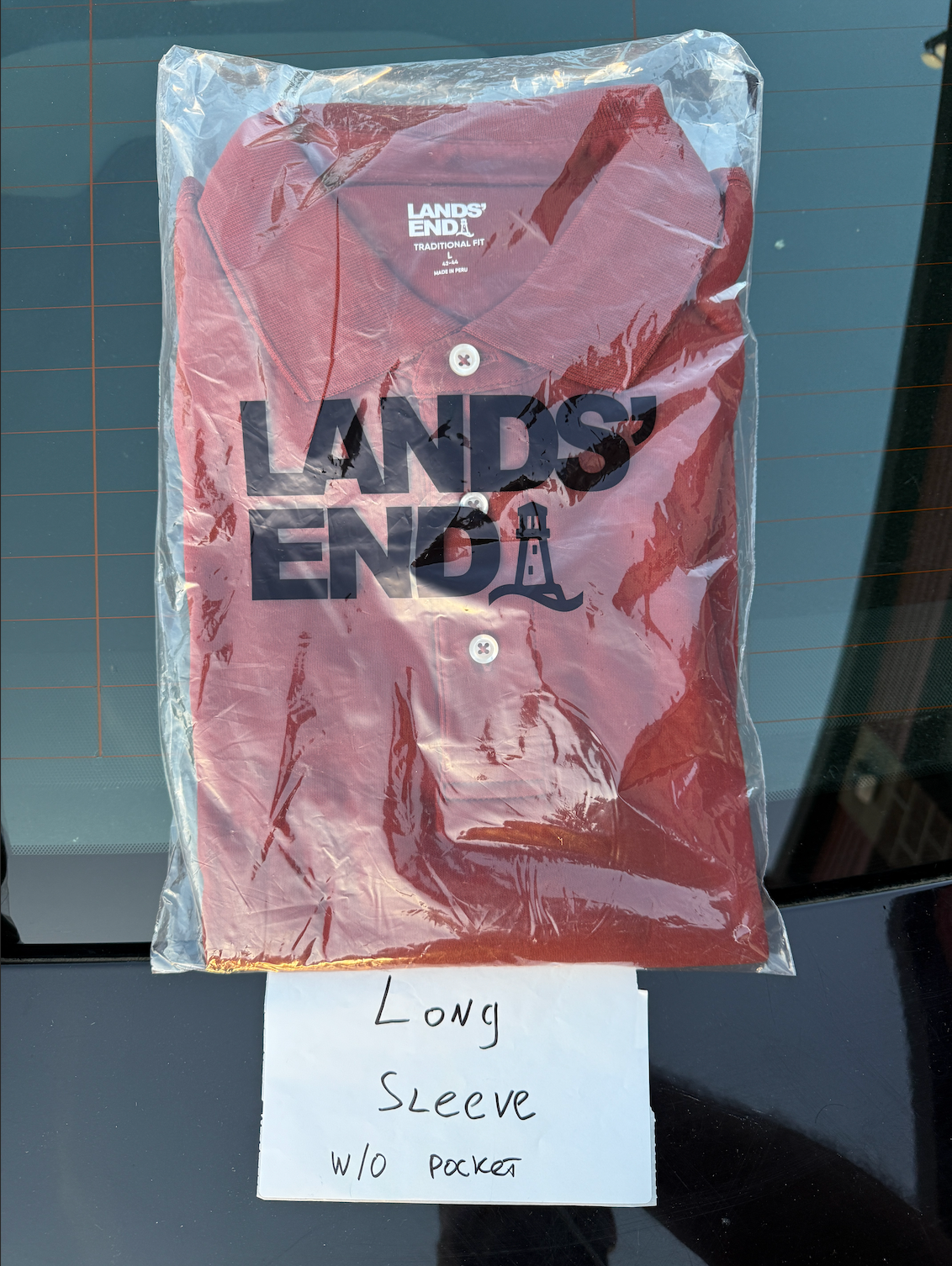 2 Pack Lands' End Premium Men's L Polo Shirt – Long Sleeve, 100% Supima Cotton