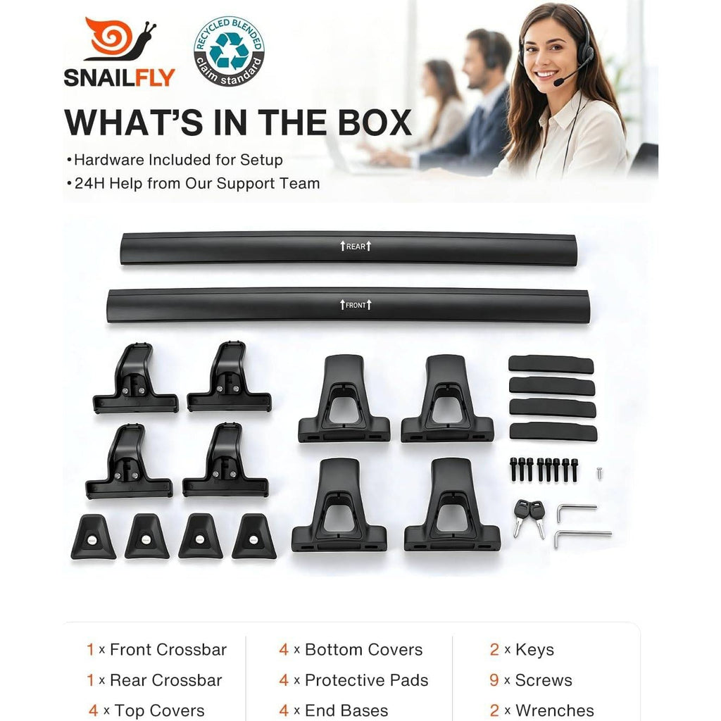 Snailfly C2147V01 330 lb Roof Rack Cross Bars for 2021-2026 Jeep Grand Cherokee