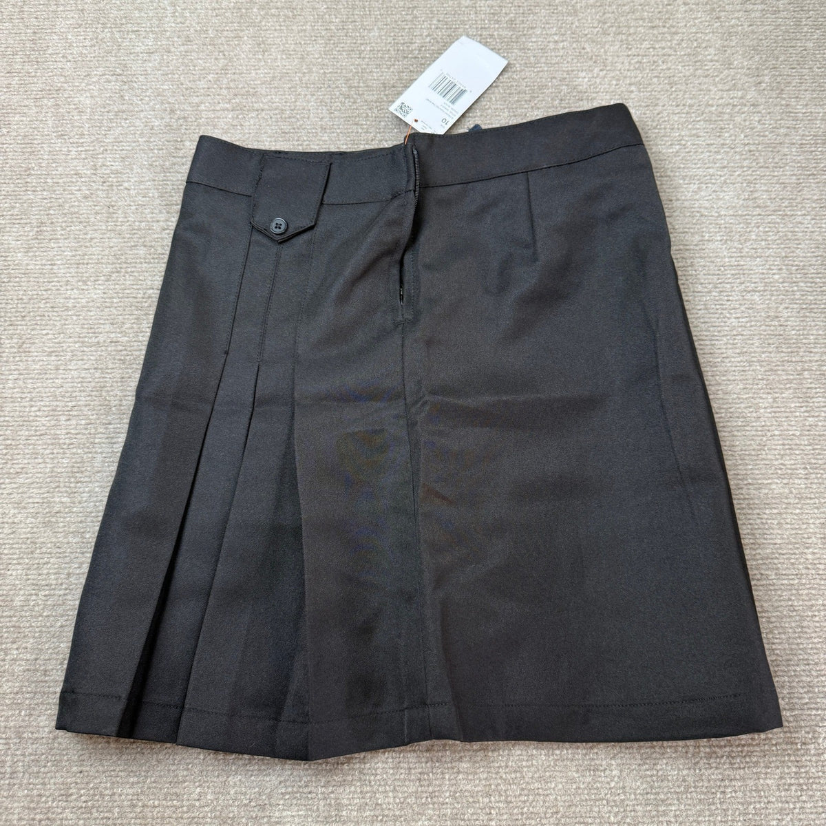 NWT French Toast Girls 10 Black Front Pleated Tab Skirt School Uniform SV9011F