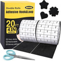 Navona 20Ft x 4 Inch Black Heavy Duty Hook and Loop Tape with Adhesive, Car