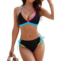 MSRP $32 Blooming Jelly Women's S Black Bikini Set Mid Rise Two Piece Swimsuit