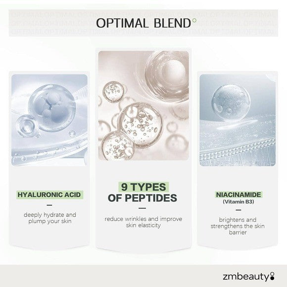 Pack of 4 ZMbeauty Collagen Anti-Wrinkle Face Mask Exp 08/2027 with 9 Peptides