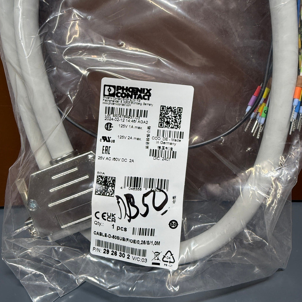 Phoenix Contact 2926302 D-Sub Cable Assembly 1m CABLE-D-50SUB/F/OE/0,25/S/1,0M