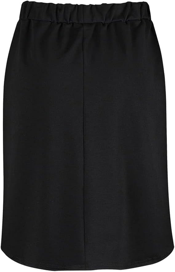 Wenseny Women’s S, L, Black Pencil Skirt Elastic Waist Drawstring Solid Bodycon