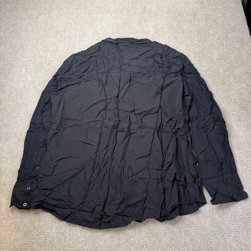MSRP $48 A.N.A Womens XL Tall Black Long Sleeve Button Up Shirt