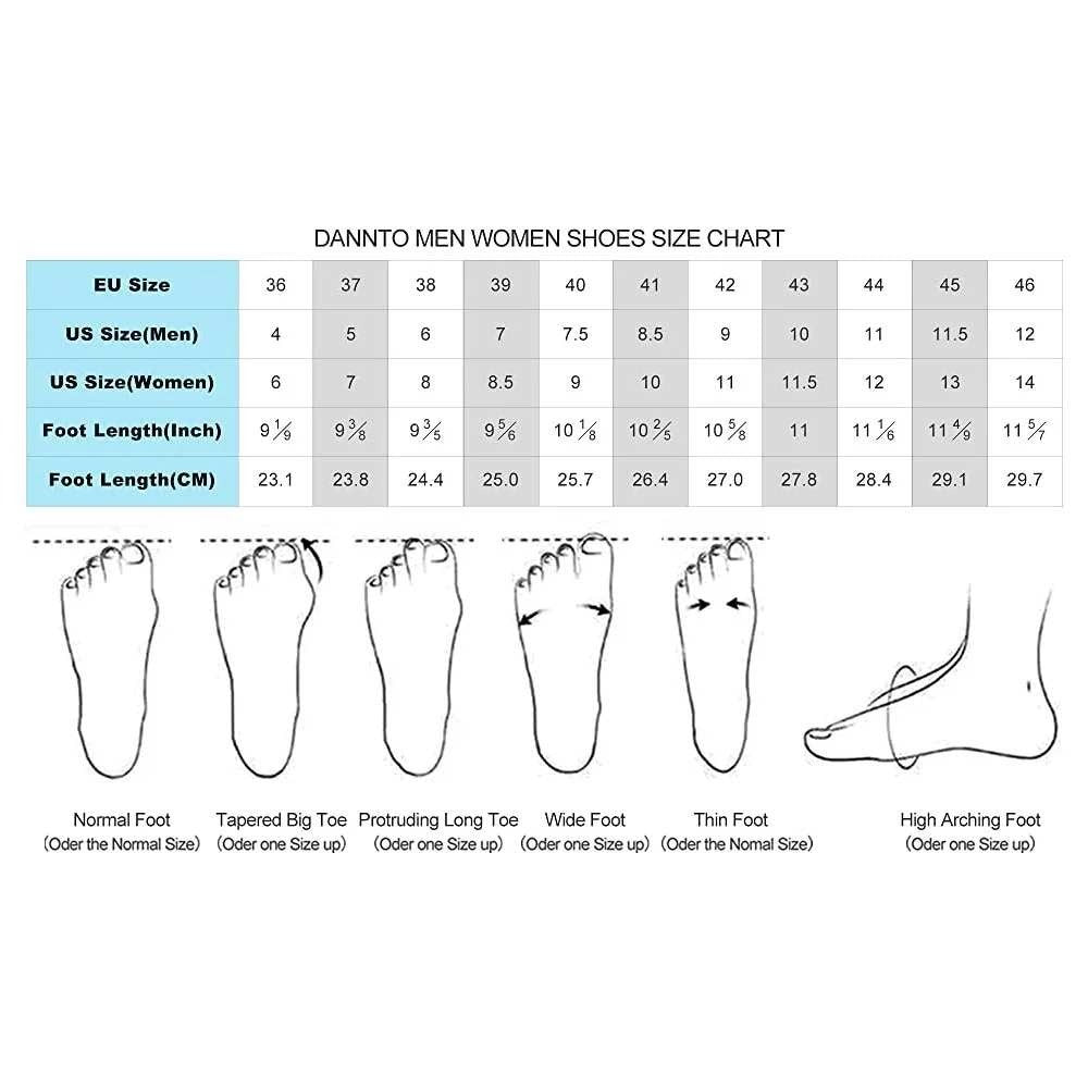 Dannto US Men's 11 / Women's 12 Black Running Shoes Breathable Walking Sneakers