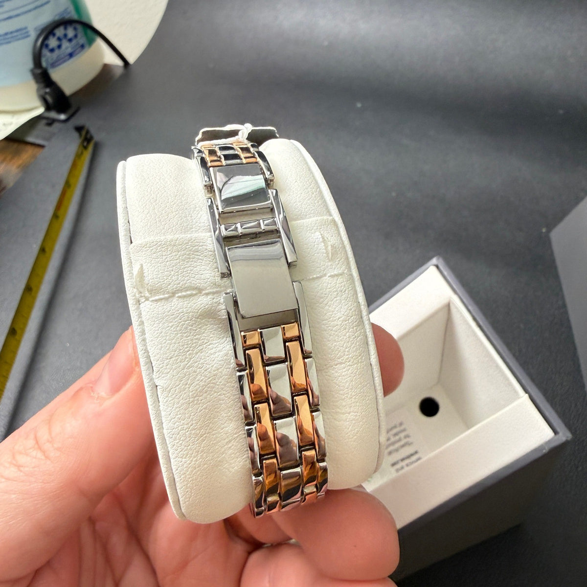 Armitron Women's 75/5802TR Silver/Rose Gold Crystal Bracelet Watch New Battery