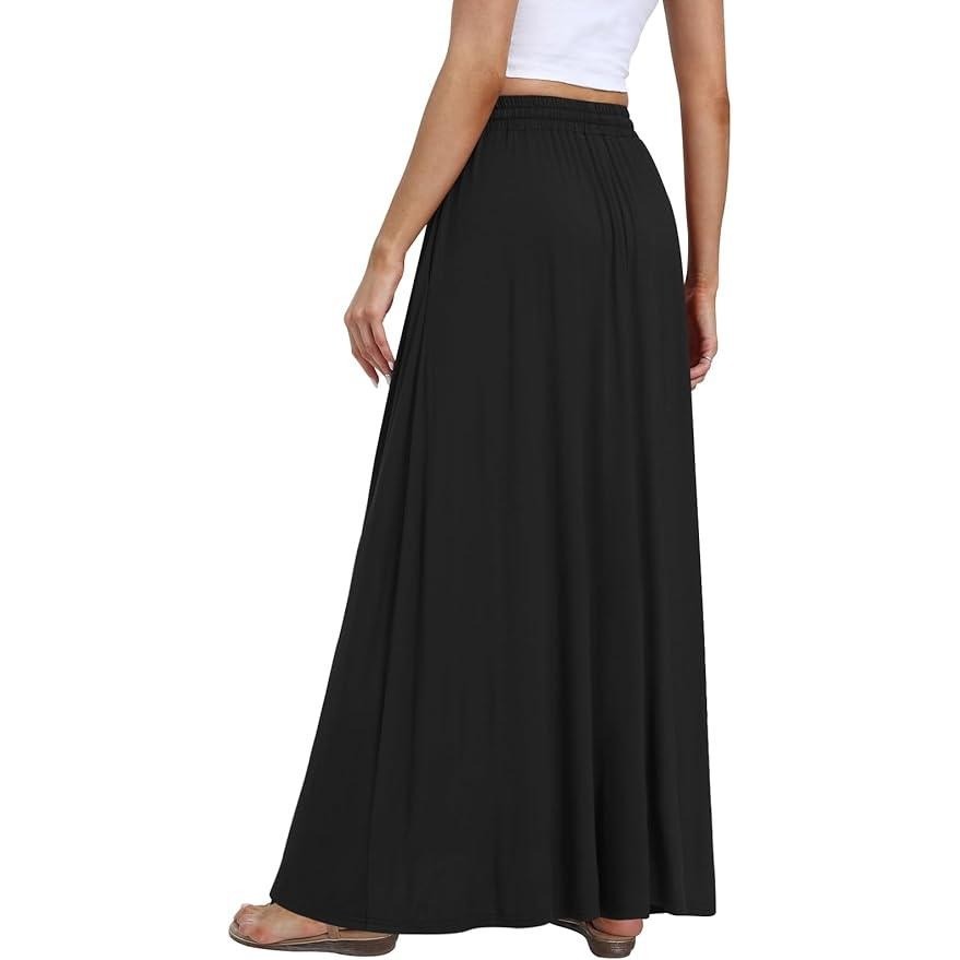 MSRP $25 DB MOON Women's M Maxi Skirt Casual Flowy Elastic High Waist Long Skir