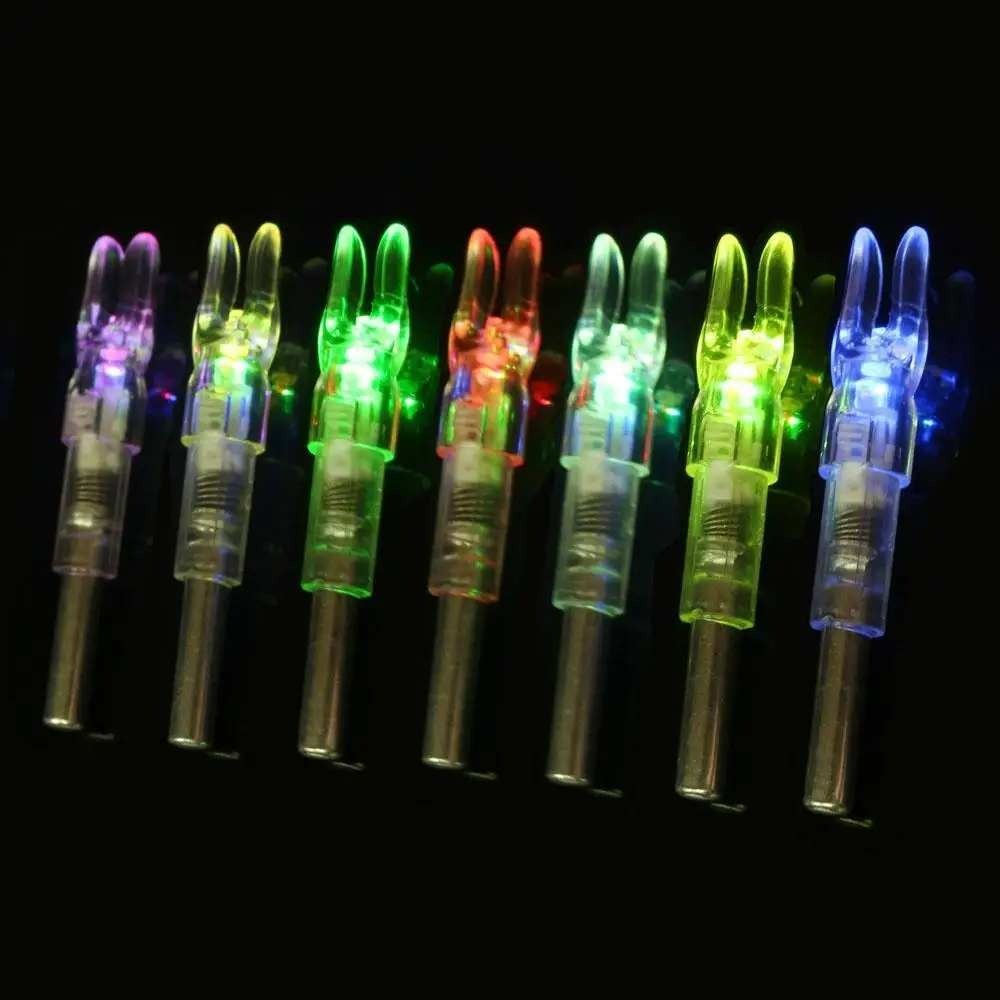 Set of 6 LED Colorful Lighted Nocks for Arrows 0.233"/5.91mm On/Off Switch
