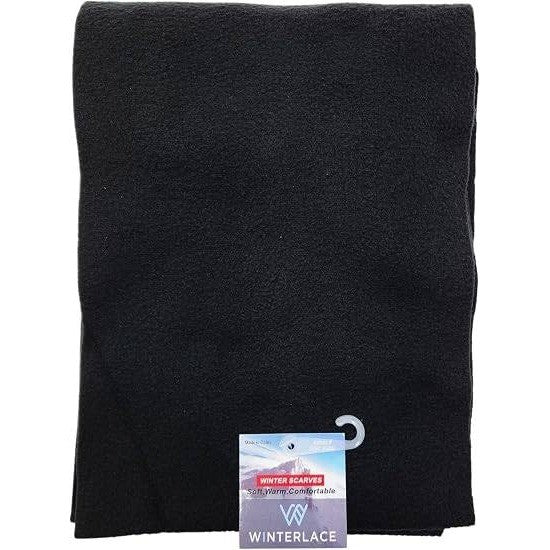 MSRP $108 Winterlace 48 Pack Winter Scarves Men Women Black, Warm Winter Fleece