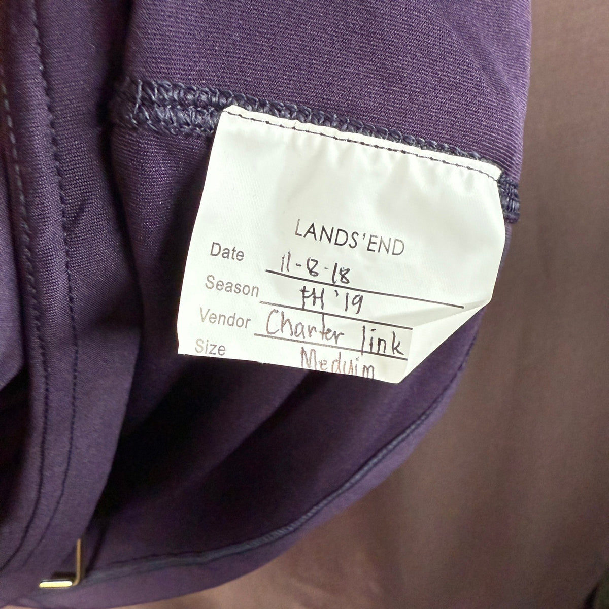 Lands' End Women's 8 Purple Long Sleeve Rash Guard Swim Top Cover-Up