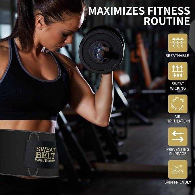 ZPP Waist Trainer Trimmer Sweat Belt for Women & Men Neoprene Size M