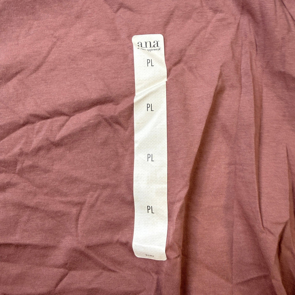 MSRP $16 A.N.A Womens L Petite Burlwood Round Neck Short Sleeve T-Shirt