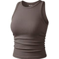 OQQ Women's L Tea Leaf Tank Tops Crew Neck Sleeveless Basic Stretch Casusal