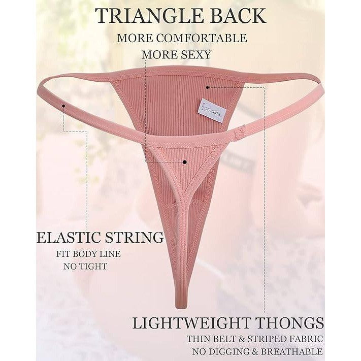 Pack of 10 FINETOO Size S G-String Thongs for Women Cotton Panties Stretch T-b