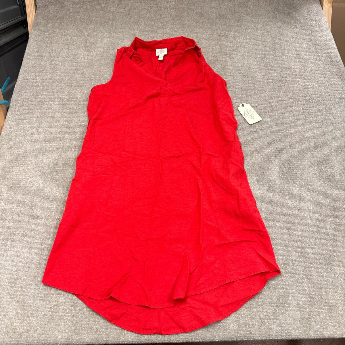 MSRP $54 St. John's Bay Womens S Tall Scarlet Red Sleeveless Shirt Dress