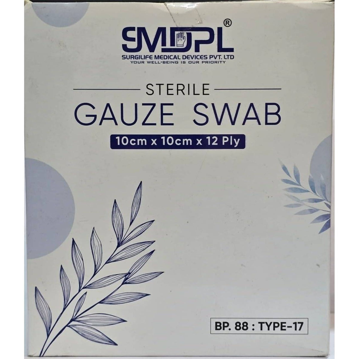 Pack of 40 SMDPL Strerile Gauze Swab 10CM*10CM*12Ply