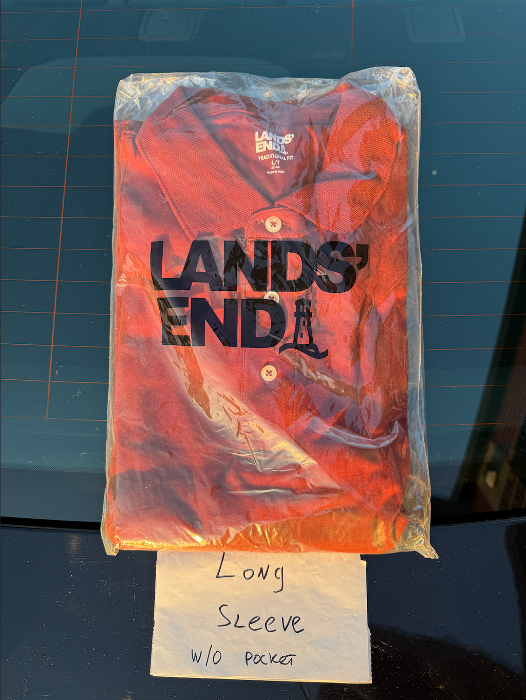 Lands' End Polo Pack of 2 – Men's Supima Cotton Long Sleeve Shirt Size L/T 42-44