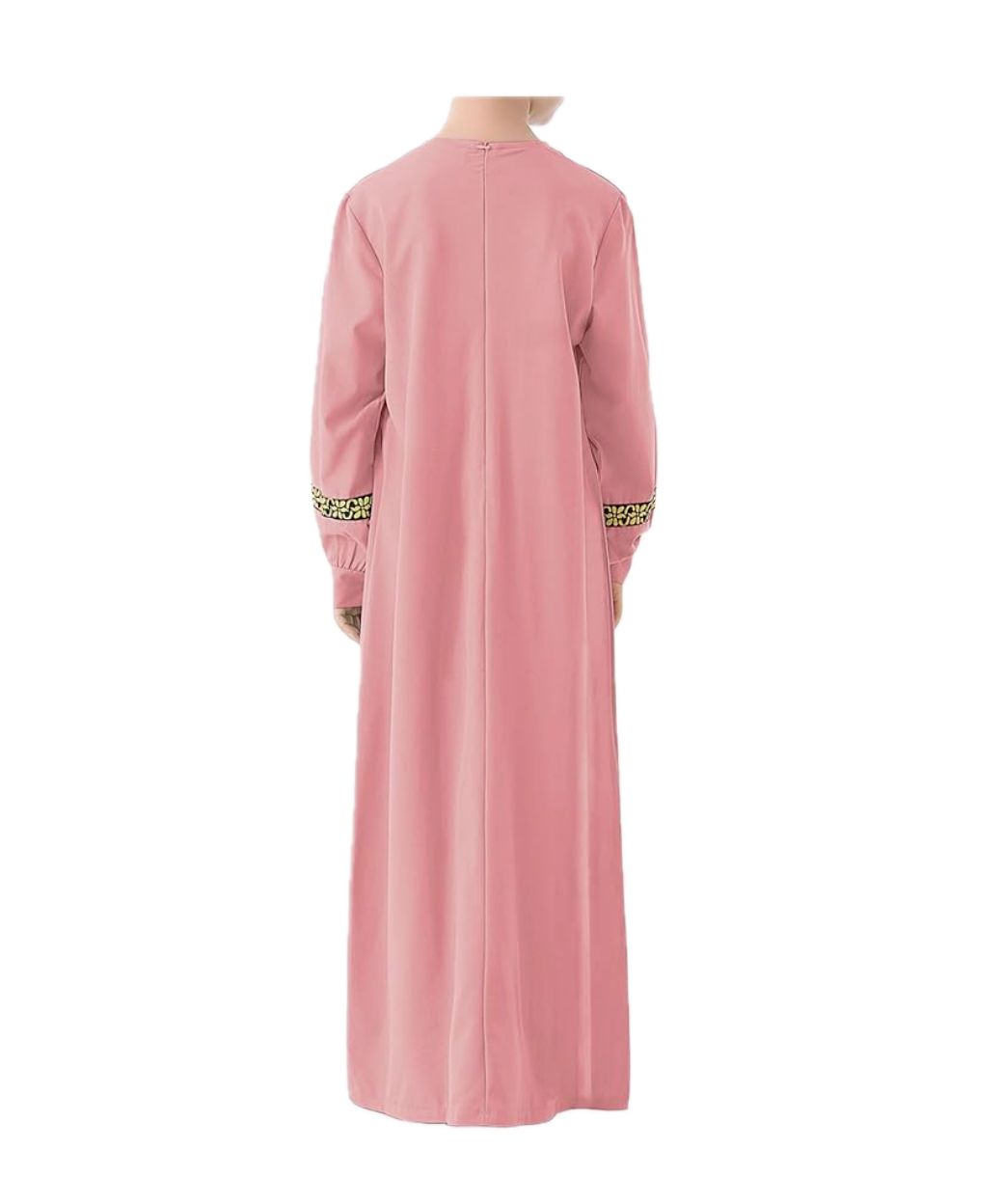 Abetteric Kids Girls Long Sleeve Abaya Dress Muslim Islamic Kaftan Printed Maxi