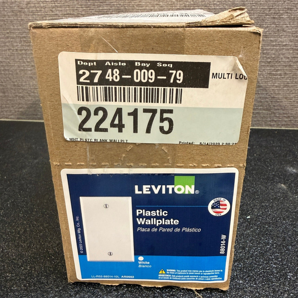 Pack of 40 Leviton 88014-W White 1-Gang Blank Wallplate, Standard Size, Thermose
