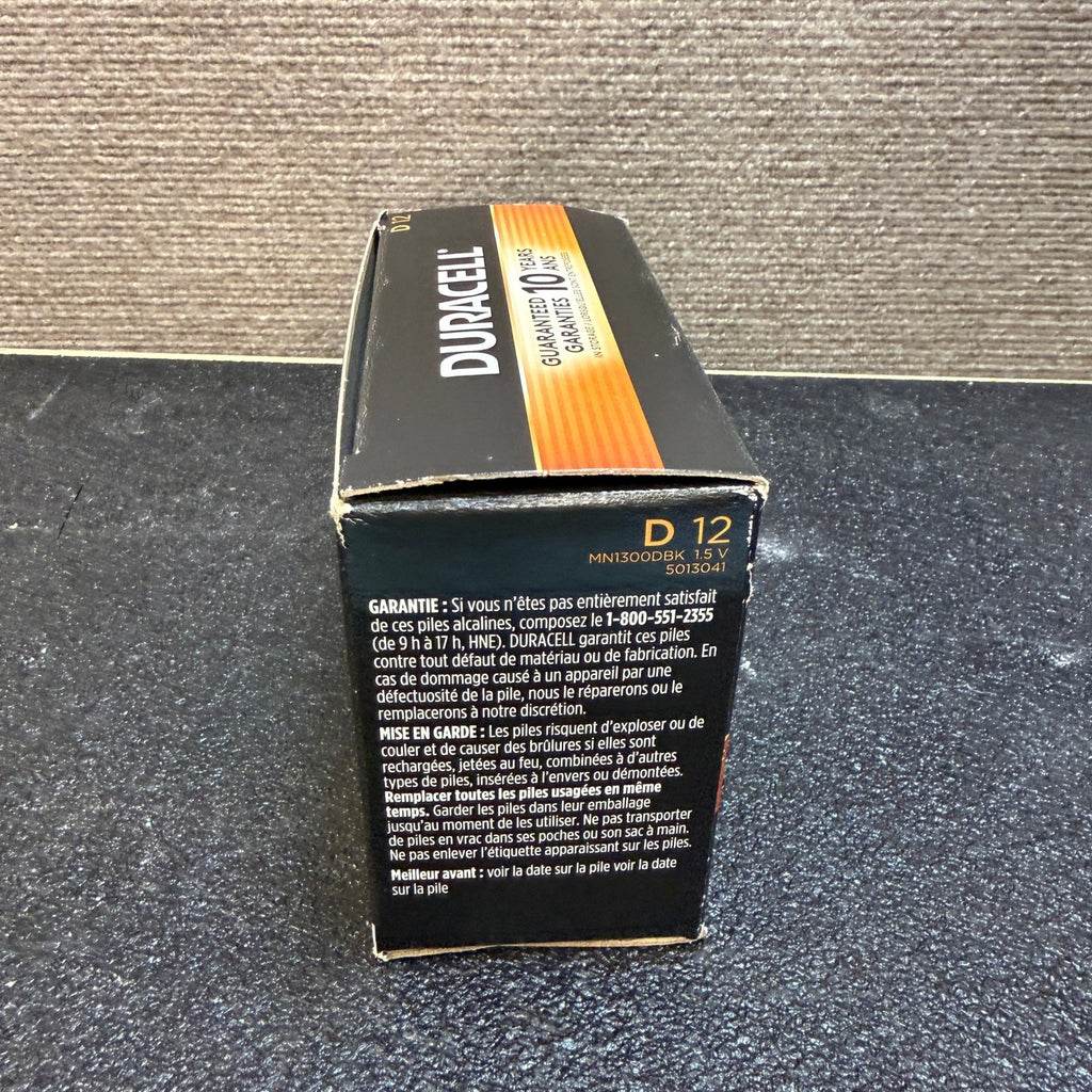 Pack of 12 Duracell D Alkaline Batteries MN1300DBK 1.5V