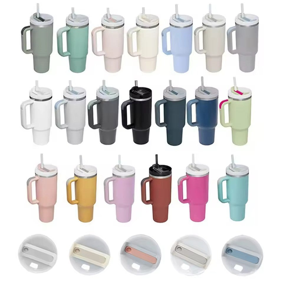 40oz Tumbler with Handle and Straw Stainless Steel Vacuum Insulated Travel Mug W