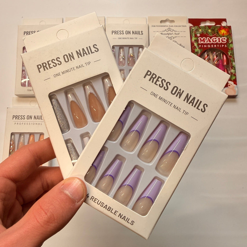 Lot of 10 Pack of 24 New False Press On Nails Assorted Designs and Colors №N26