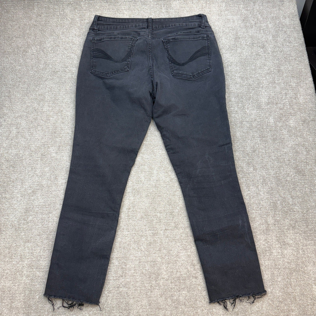 Riders By Lee Jeans Women's Size 12P Mid Rise Skinny Distressed Jeans Black