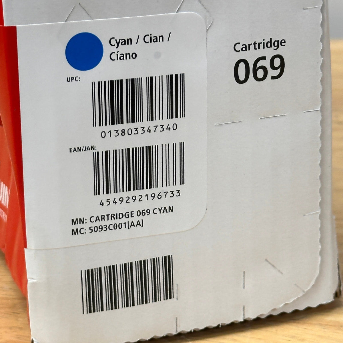 Canon 069 5093C001 Cyan Toner Cartridge LBP674C MF750C Series DAMAGED BOX
