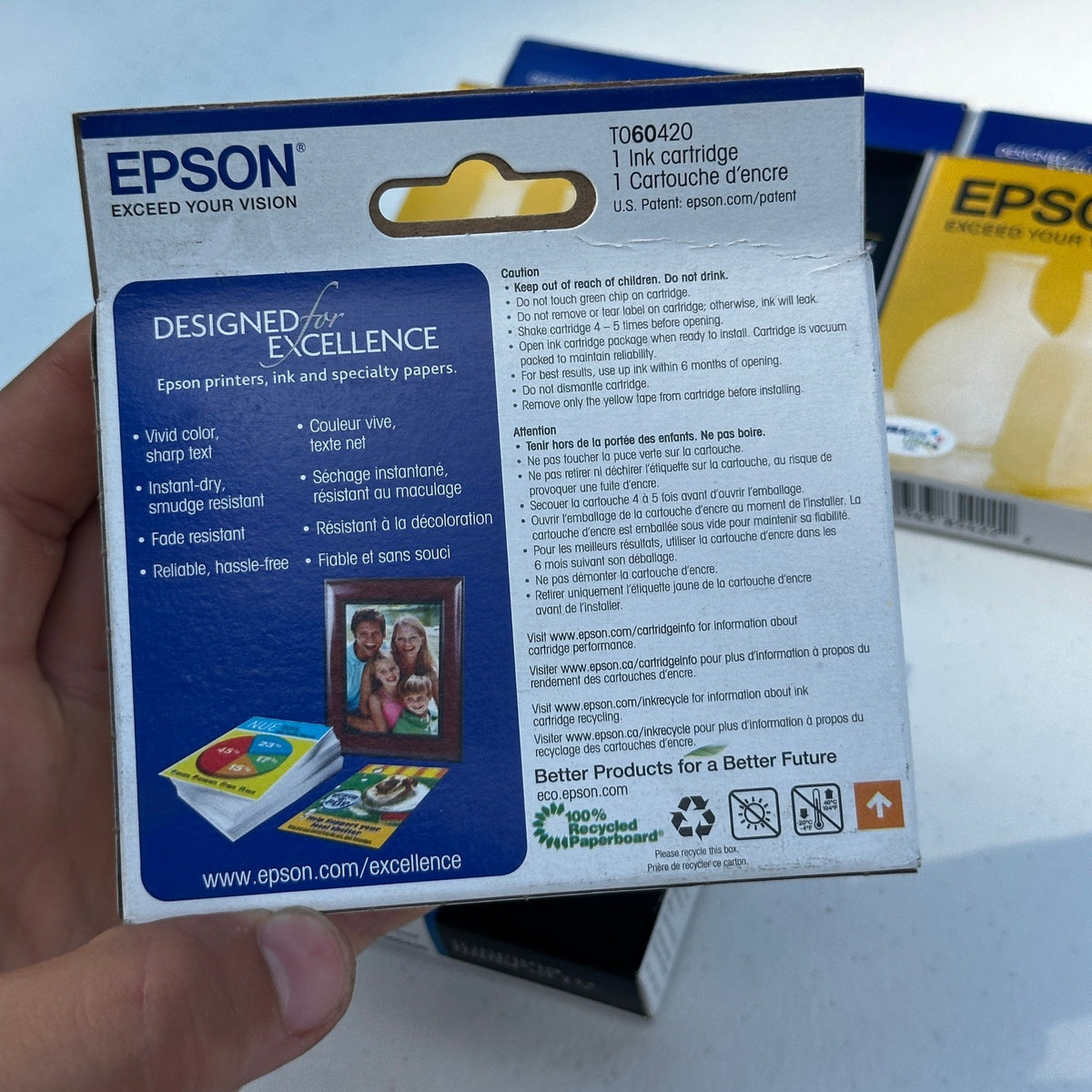 Set of 4 Epson 60 T060420 Yellow Ink Cartridge EXP 01/2026 Standard Capacity