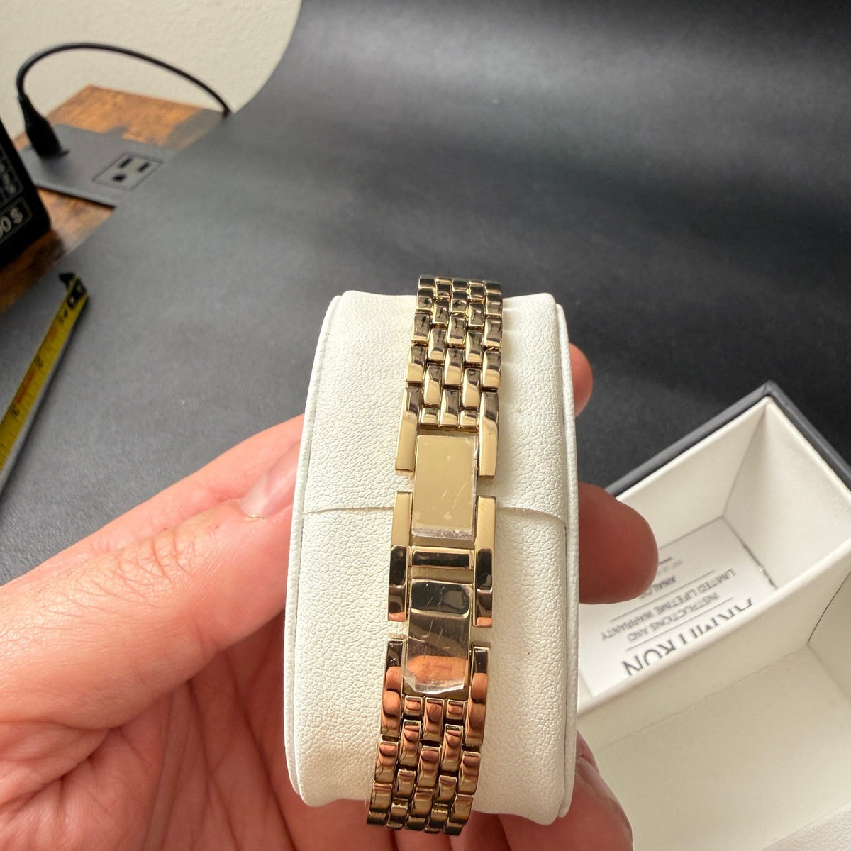 MSRP $100 Armitron 75/5796GP Womens Crystal Accented Bracelet Watch and Jewelr