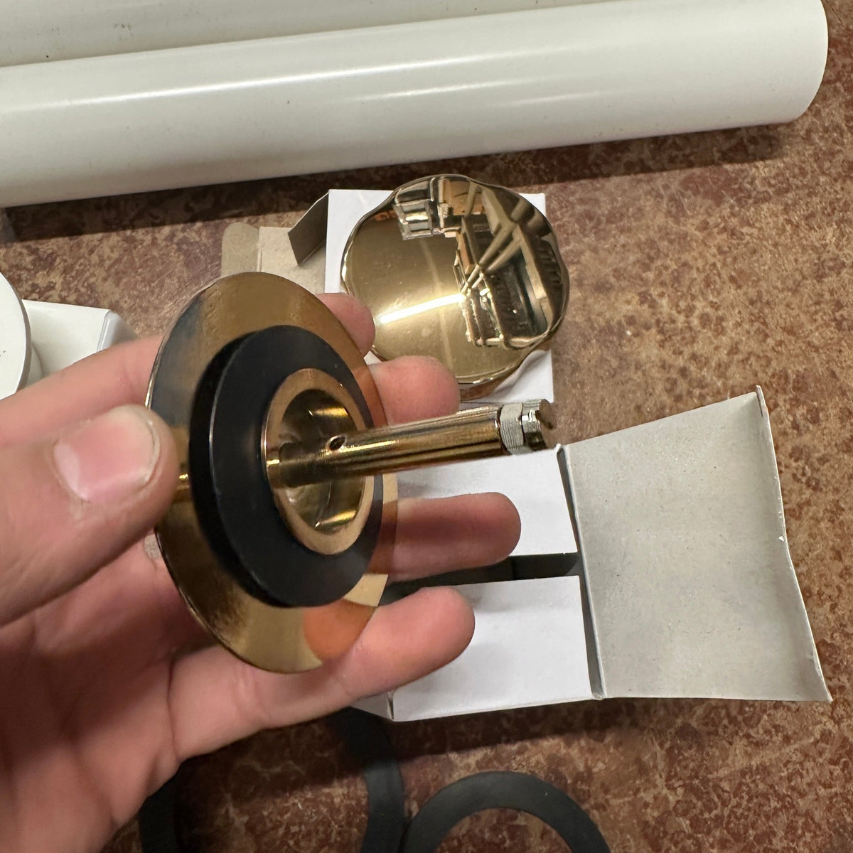 Kohler 7213-PB Clearflo Cable Bath Drain with PVC Tubing, Vibrant Polished Brass