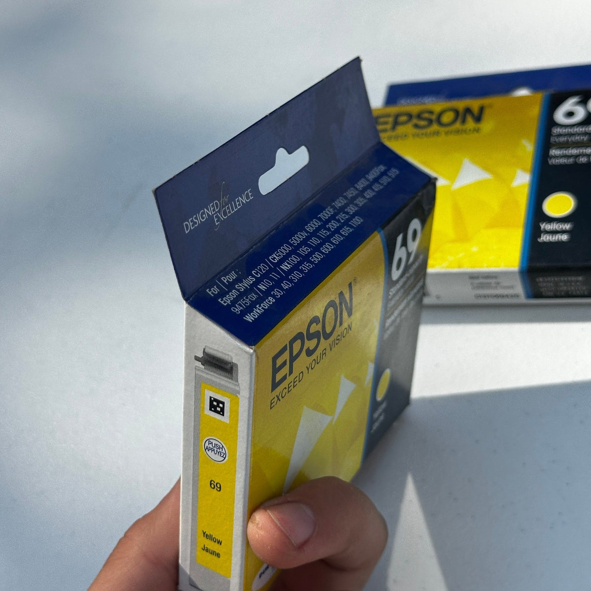 Set of 2 Epson 69 T069420 Yellow Ink Cartridge EXP 09/2023 Standard Capacity
