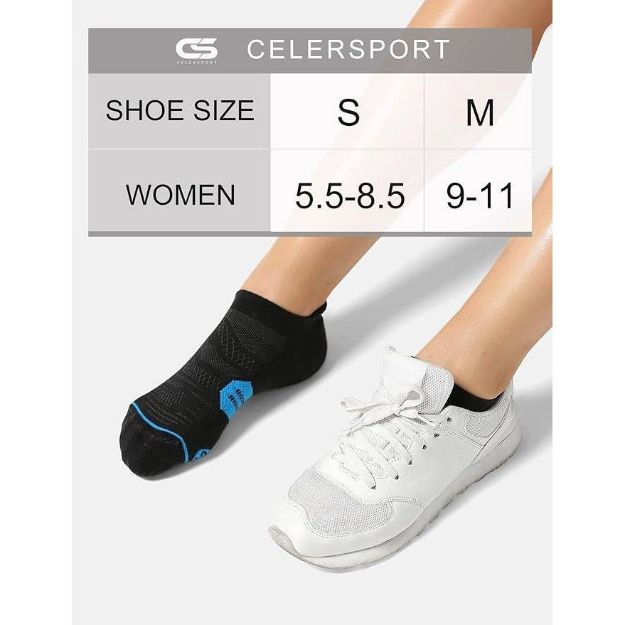 MSRP $23 CS CELERSPORT 6 Pack Women's S Ankle Running Socks Cushioned Low Cut