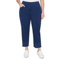 MSRP $68 Alfred Dunner Womens 20W Blue Geometric Embroidered Denim Ankle P