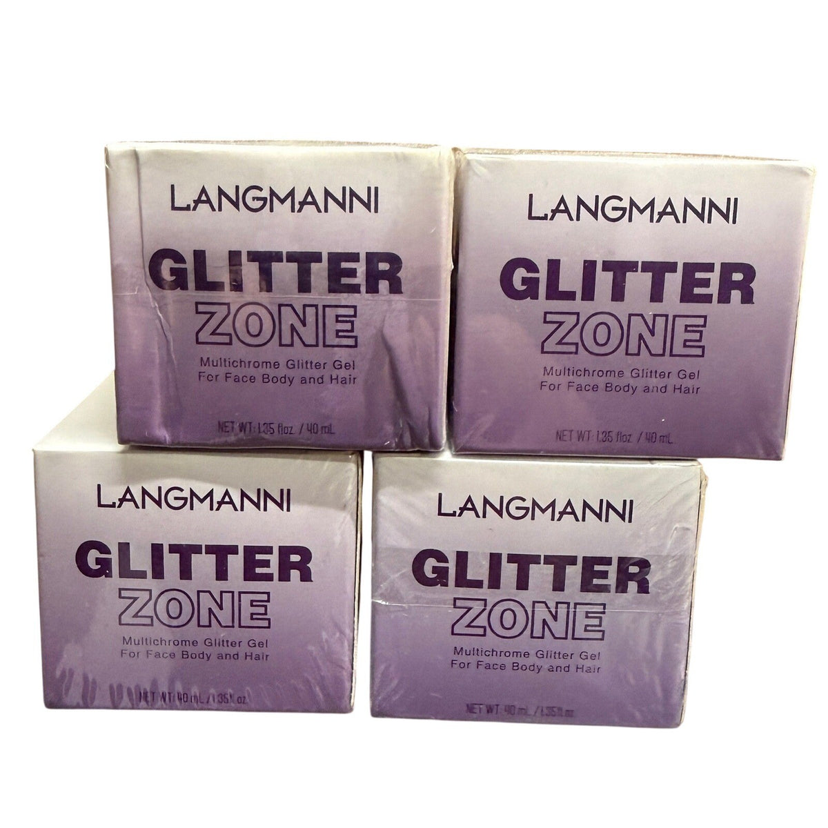 Set of 4 Glitter Zone Gel 1.35oz #01 - #04 EXP 06/2026 for Body, Face, Hair