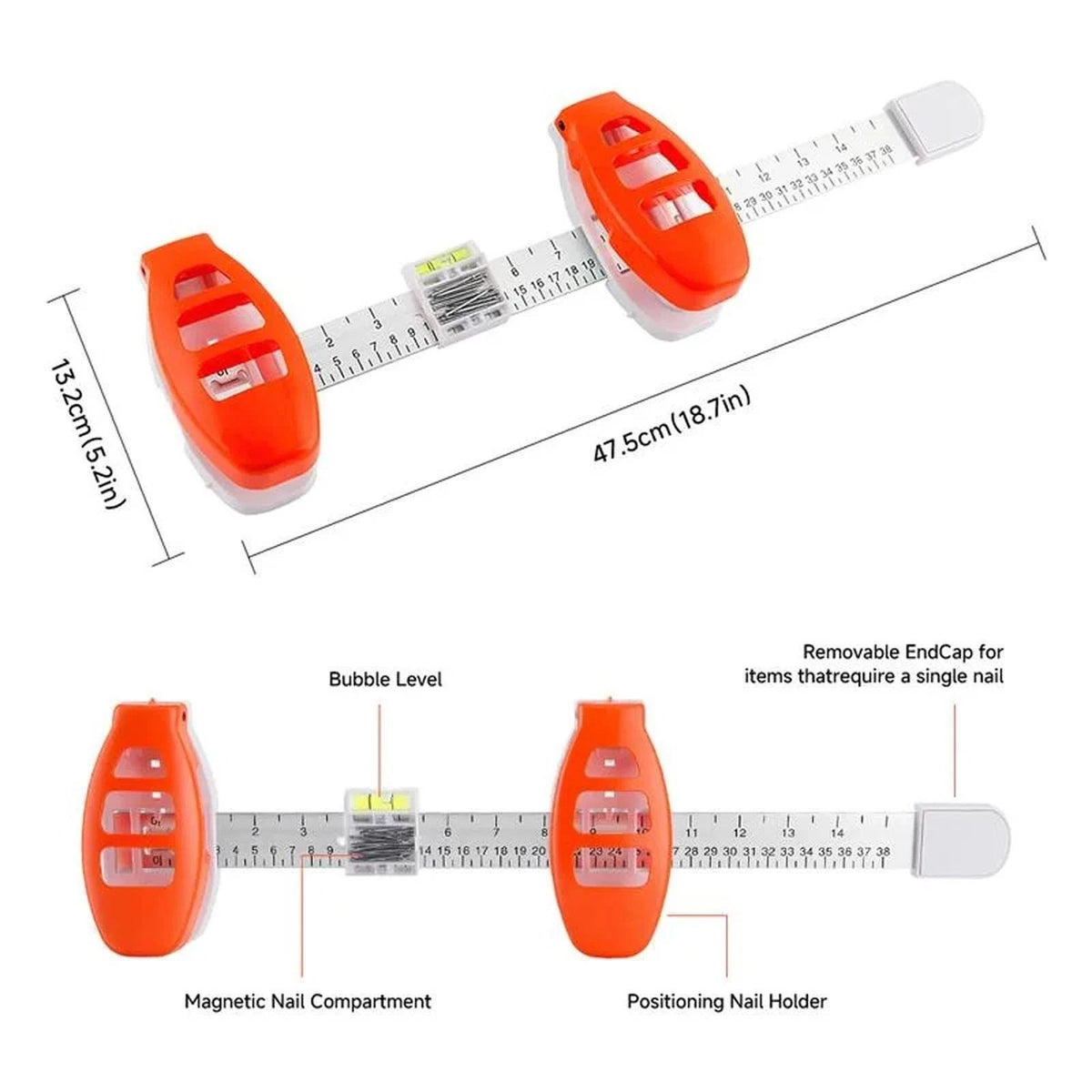 Picture Hanging Level Tool, 3 in 1 Mounting Tool With Bubble Level and Marking