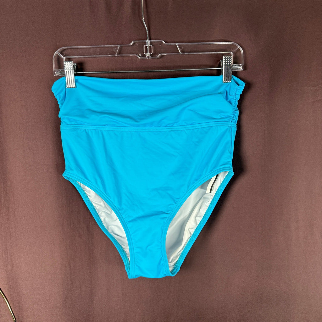 Lands' End Women's XS LONG Fold Over Mid Waist Bikini Swim Bottoms Chlorine Res
