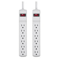 Pack of 2 Belkin F5C048-2 Surge Protectors 6 Outlets 2ft Cord White Extension