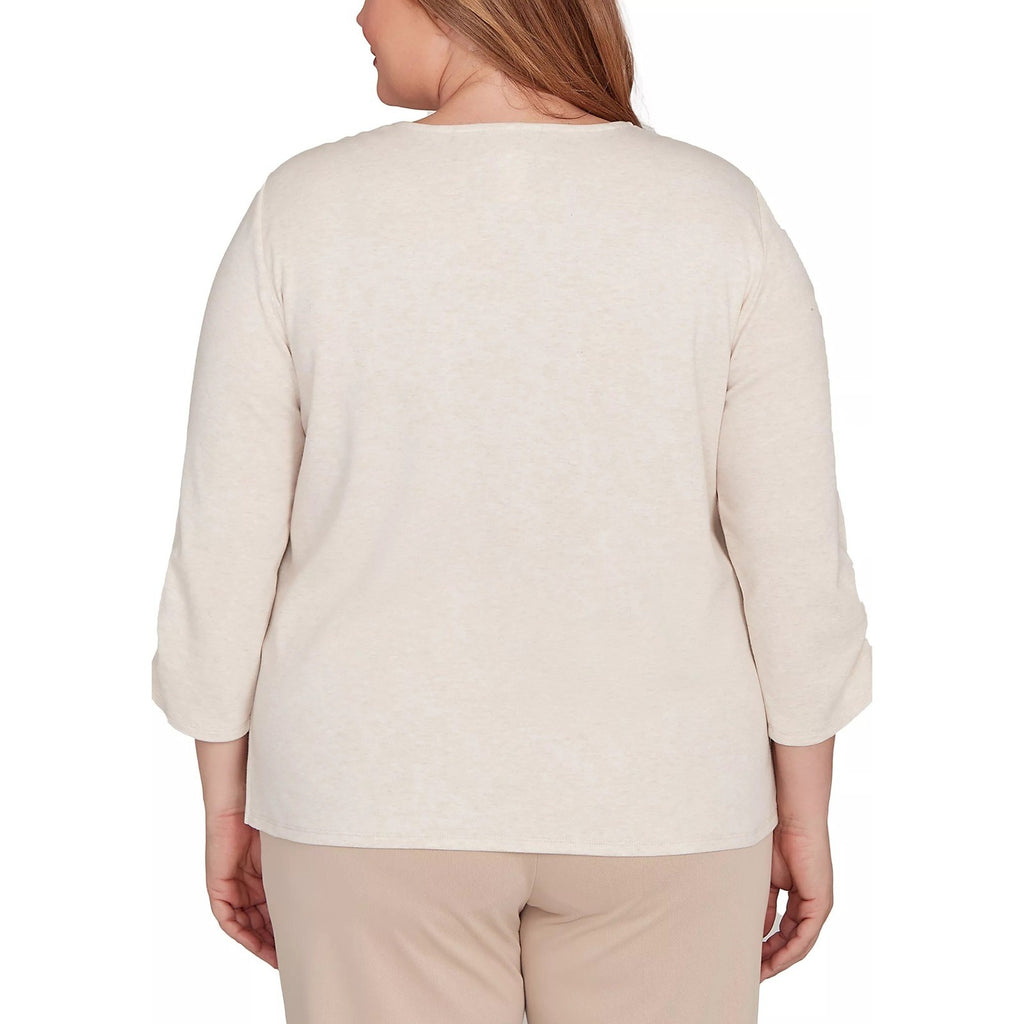 MSRP $63 Alfred Dunner Urban Legend Women's 3X Stone Center Embellished Top