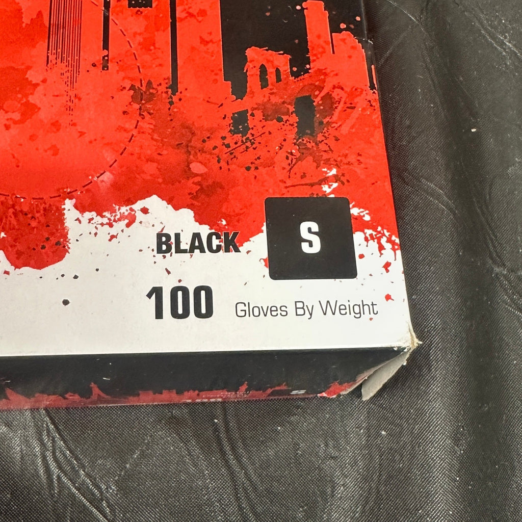 Pack of 100 Adenna Night Angel NGL222 Nitrile Exam Gloves Black Small 4 mil Po