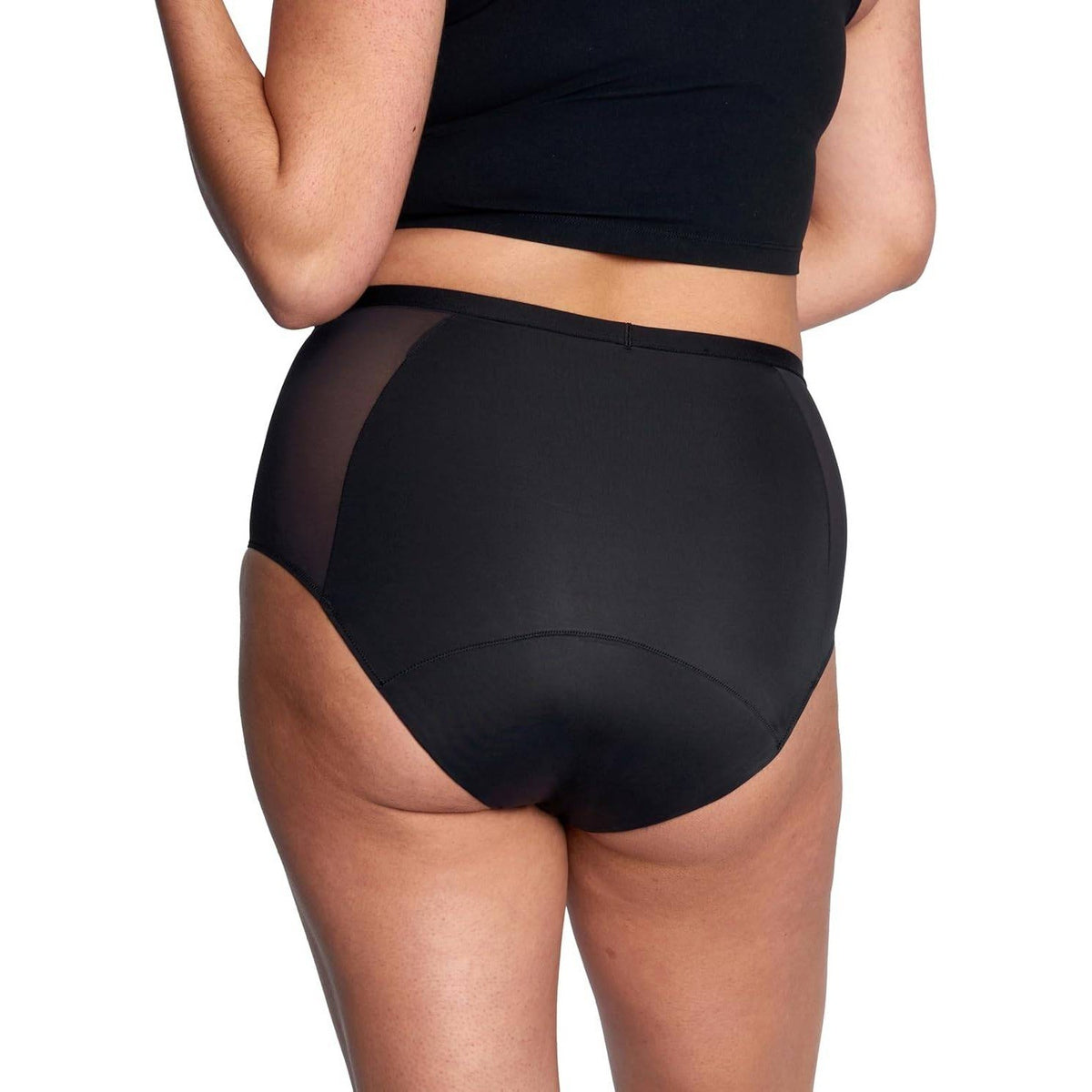 THINX Period Underwear Black Sz M, Hi-Waist Comfort-Stretch Panties, Absorbent