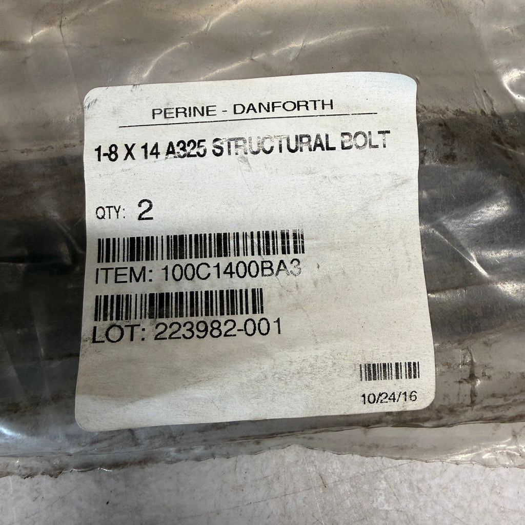 Pack of 2 Perine-Danforth 1-8 x 14" A325 Structural Bolt