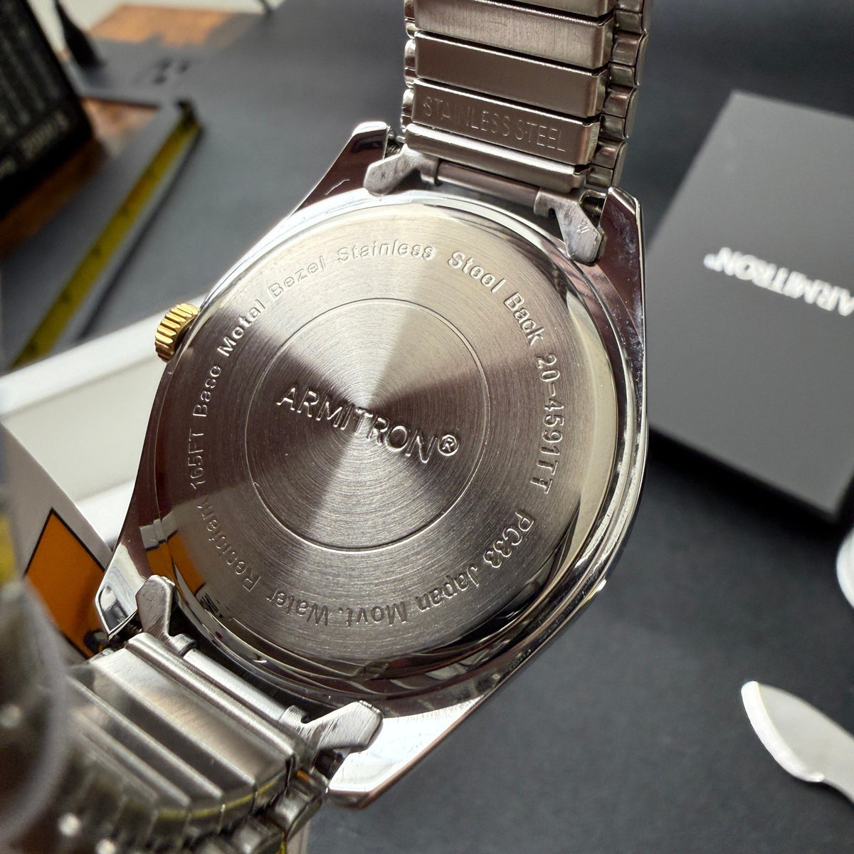 Armitron 20/4591TT Men's Two Tone Day-Date Expansion Band Watch New Battery
