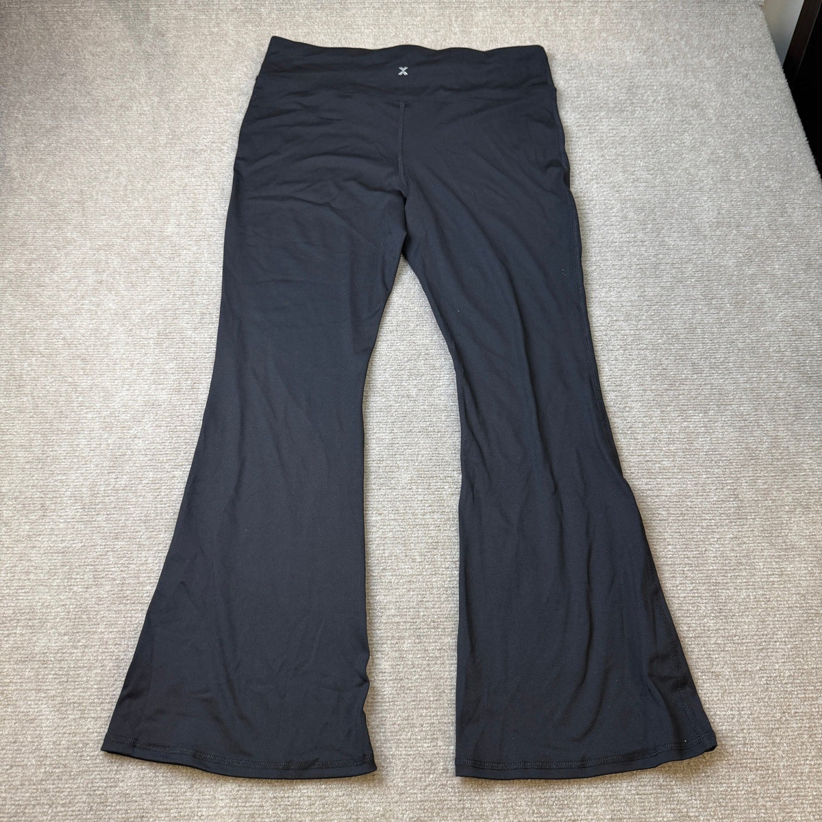 MSRP $28 Xersion Kid Girls XL 18.5 Plus Black Flare Full Length Leggings High