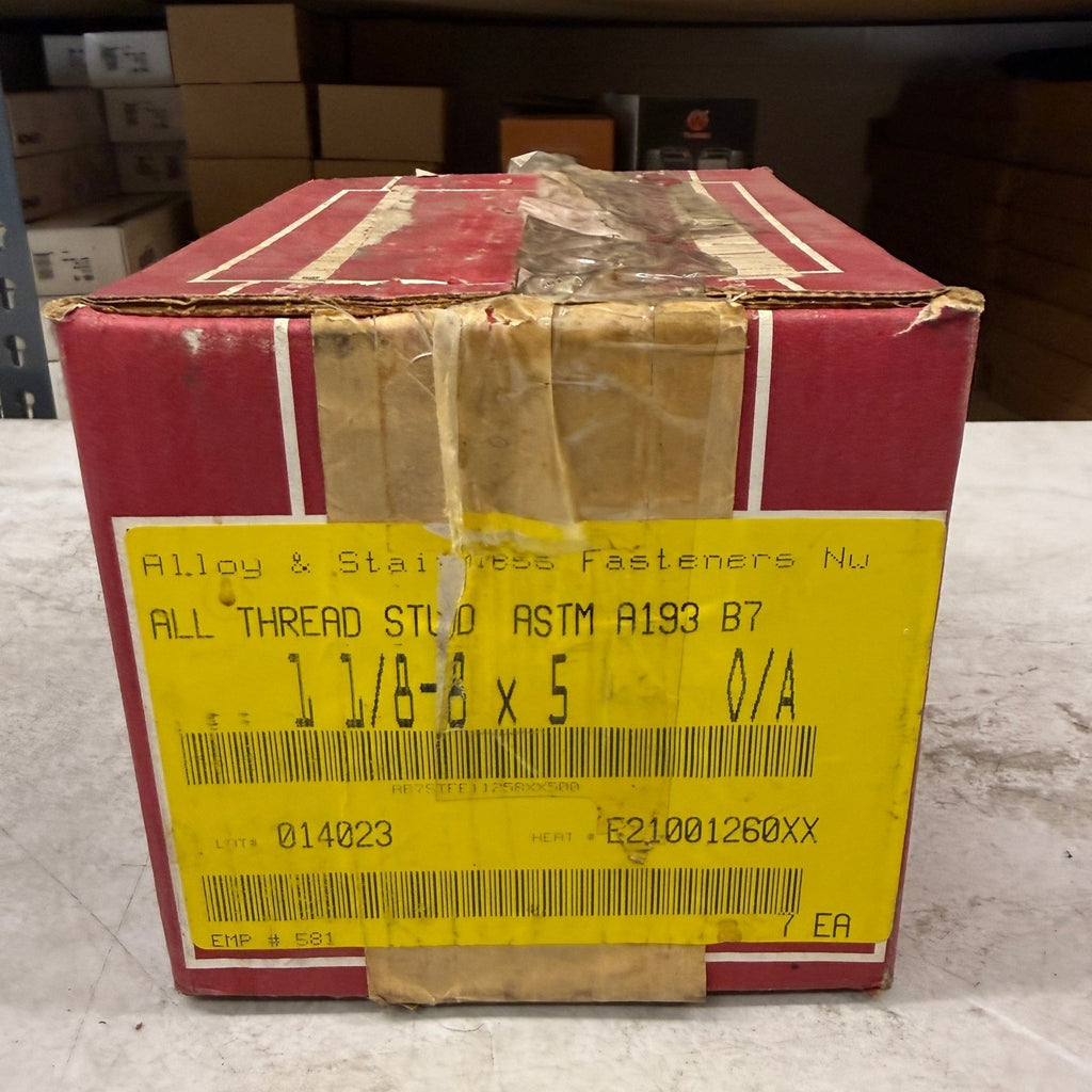 Pack of 7 Perine Danforth 1 1/8-8 x 5 B7 Full Thread Studs