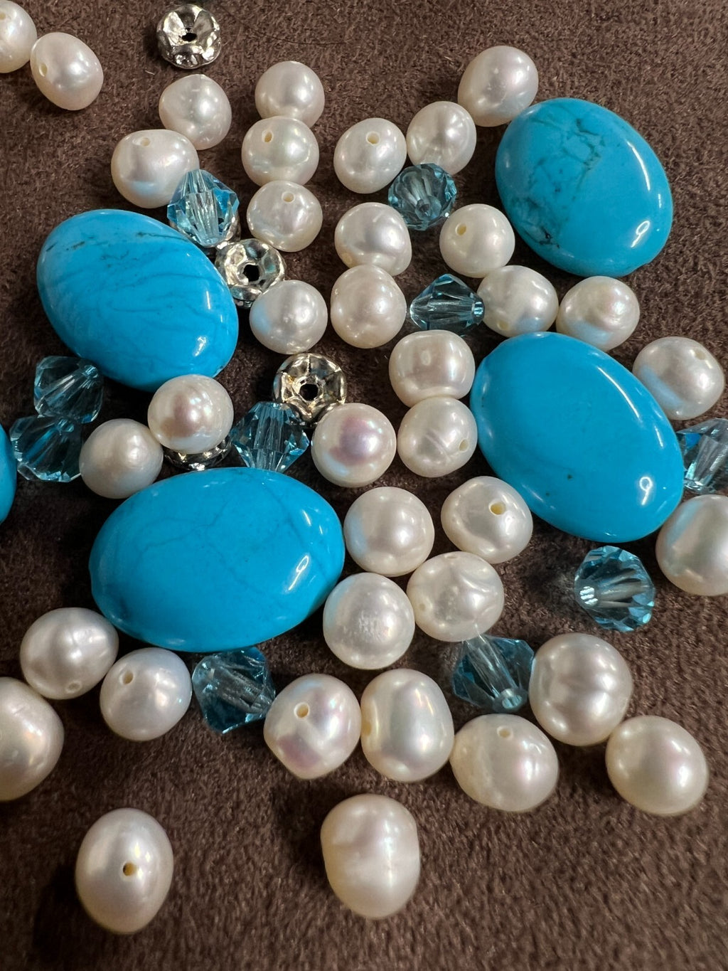 Lot of Turquoiseperl, Genuine Round Freshwater Cultured Pearl Necklaces