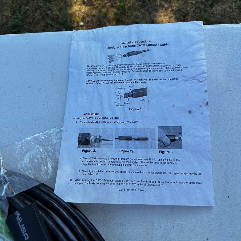 Fiberdyne Fiber Optic CATV Entrance Cable 150 ft