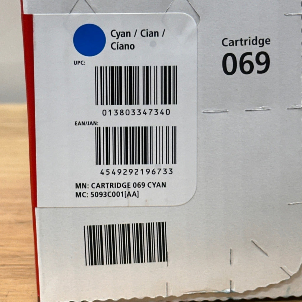 Canon 069 Cyan Toner Cartridge 5093C001 LBP674C MF750C Series DAMAGED BOX