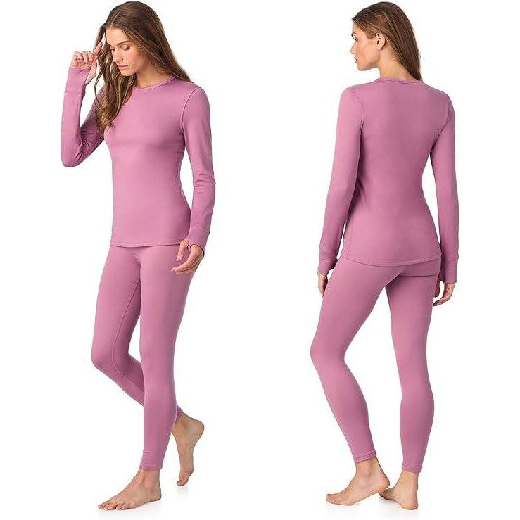 MSRP $45 Cuddl Duds Women's XS Mauve Heavyweight Long Sleeve Top & Leggings